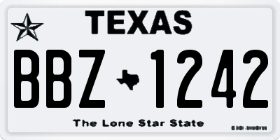 TX license plate BBZ1242