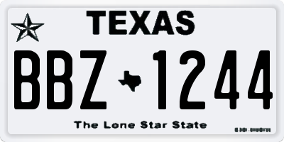 TX license plate BBZ1244