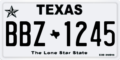 TX license plate BBZ1245