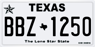 TX license plate BBZ1250