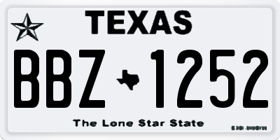 TX license plate BBZ1252