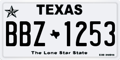 TX license plate BBZ1253