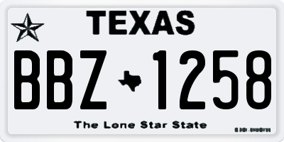 TX license plate BBZ1258