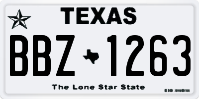 TX license plate BBZ1263