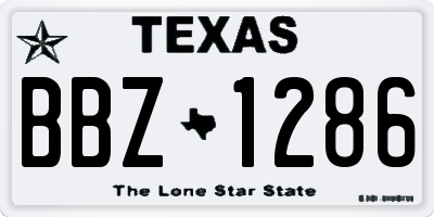 TX license plate BBZ1286