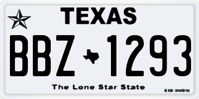 TX license plate BBZ1293