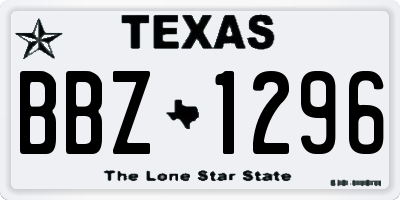 TX license plate BBZ1296