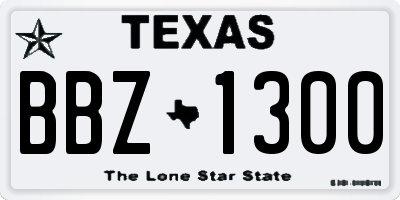 TX license plate BBZ1300
