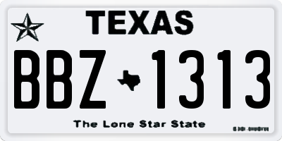 TX license plate BBZ1313
