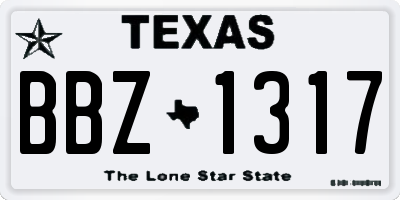 TX license plate BBZ1317