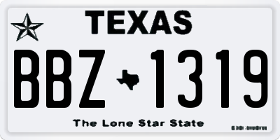 TX license plate BBZ1319