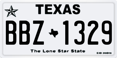 TX license plate BBZ1329
