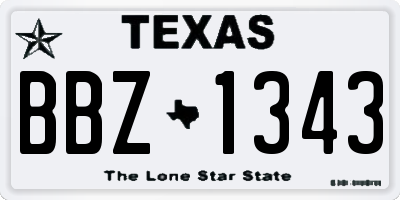 TX license plate BBZ1343
