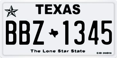 TX license plate BBZ1345