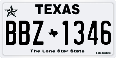 TX license plate BBZ1346