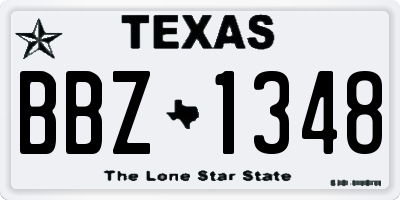 TX license plate BBZ1348