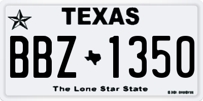 TX license plate BBZ1350