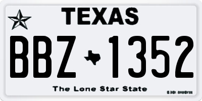 TX license plate BBZ1352