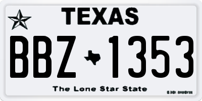 TX license plate BBZ1353