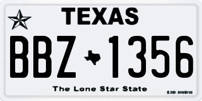 TX license plate BBZ1356