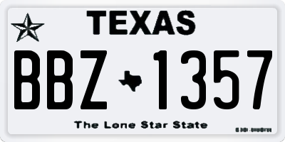 TX license plate BBZ1357