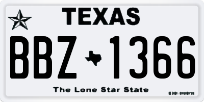 TX license plate BBZ1366