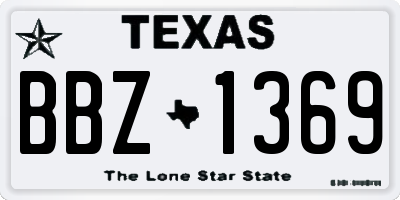 TX license plate BBZ1369