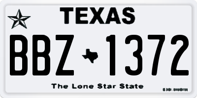 TX license plate BBZ1372