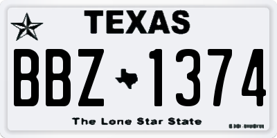 TX license plate BBZ1374