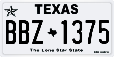 TX license plate BBZ1375
