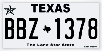 TX license plate BBZ1378