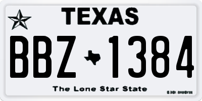 TX license plate BBZ1384