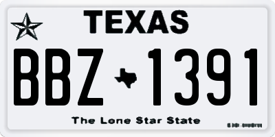 TX license plate BBZ1391