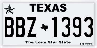 TX license plate BBZ1393