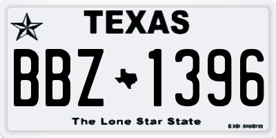 TX license plate BBZ1396