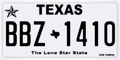 TX license plate BBZ1410