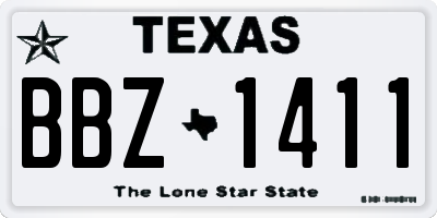 TX license plate BBZ1411