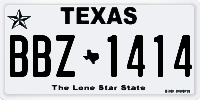 TX license plate BBZ1414