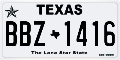 TX license plate BBZ1416