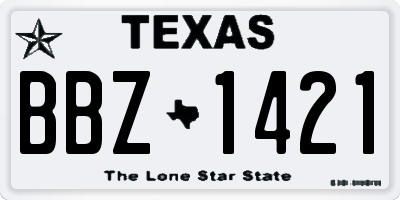 TX license plate BBZ1421