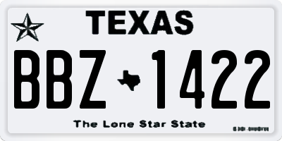 TX license plate BBZ1422
