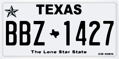 TX license plate BBZ1427