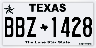 TX license plate BBZ1428