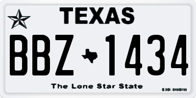 TX license plate BBZ1434