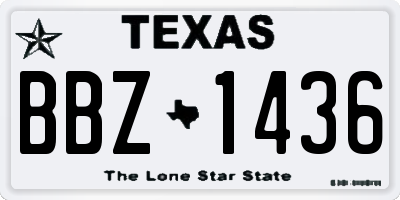 TX license plate BBZ1436