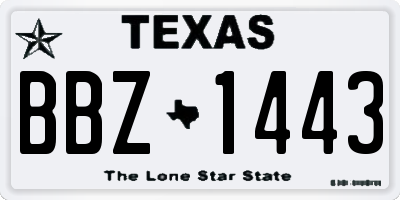 TX license plate BBZ1443