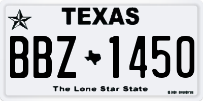 TX license plate BBZ1450