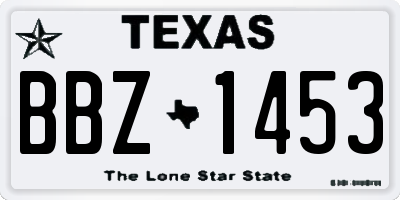 TX license plate BBZ1453