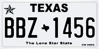 TX license plate BBZ1456