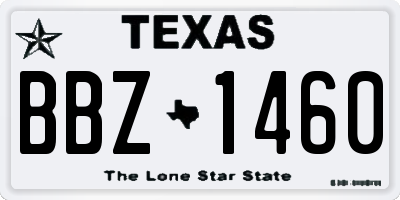 TX license plate BBZ1460